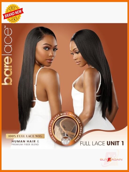 Human Hair Blend Full Lace Wig Glueless Preplucked Hairline main image 4